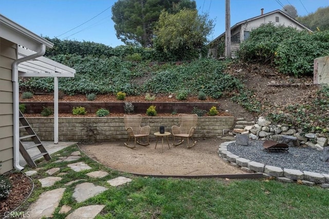 view of yard with a patio area