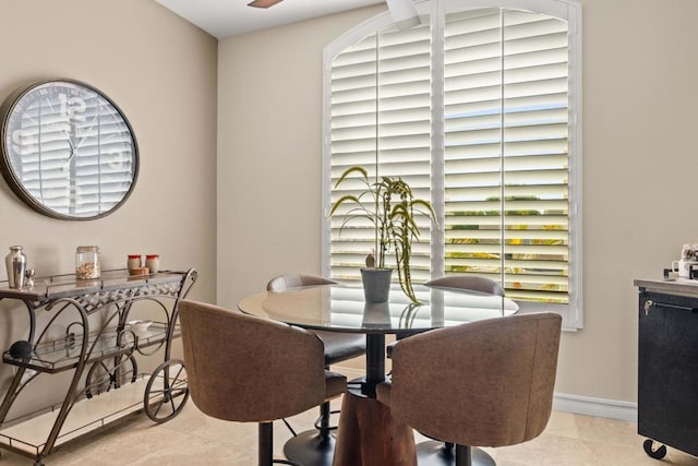 view of tiled dining room