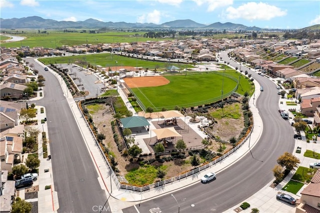 aerial view featuring a mountain view