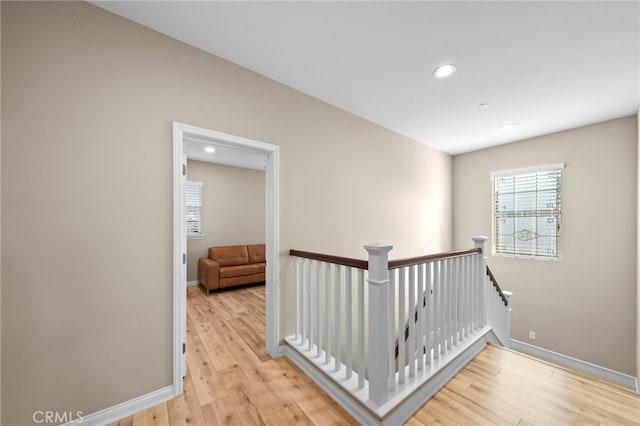 hall featuring light hardwood / wood-style floors