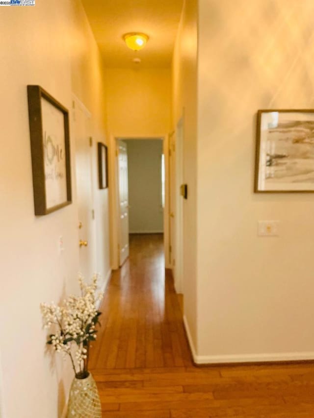 hallway featuring hardwood / wood-style flooring