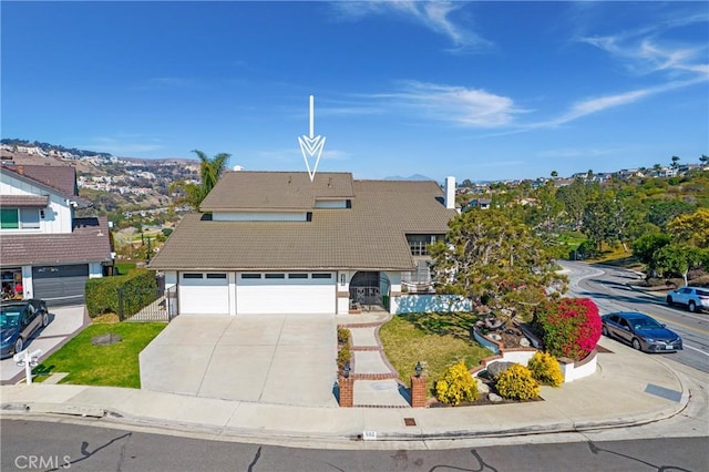 view of front of house with a garage