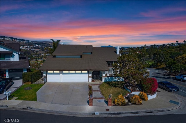 view of front of house with a garage