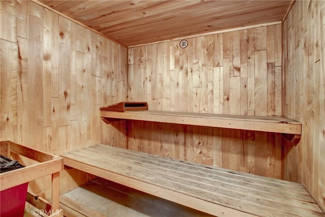 view of sauna