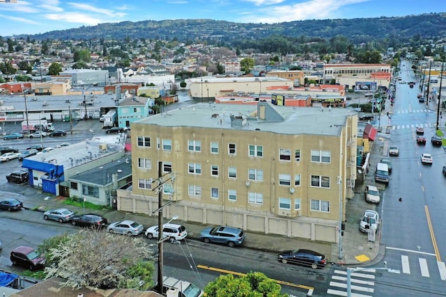 aerial view with a mountain view