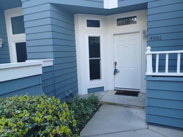 view of doorway to property