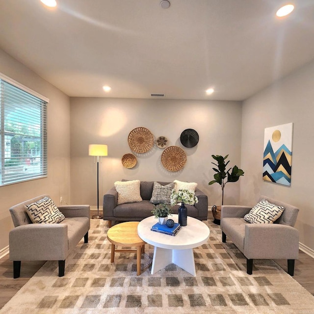 living room featuring hardwood / wood-style flooring