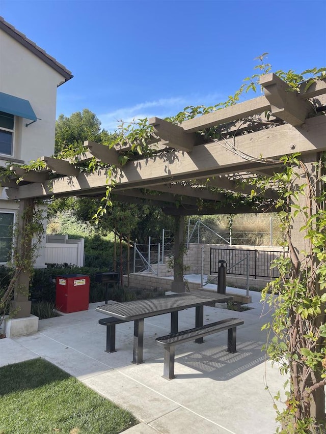 view of patio / terrace with a pergola