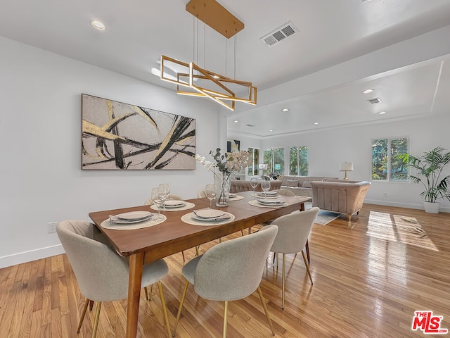 dining room featuring light hardwood / wood-style floors