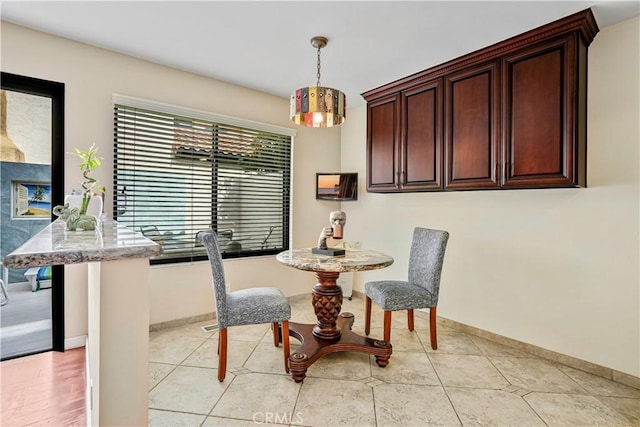 view of tiled dining room