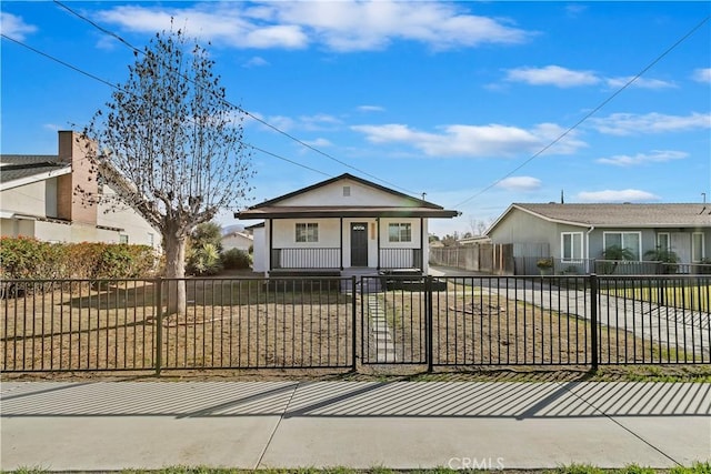 view of front of home featuring covered porch