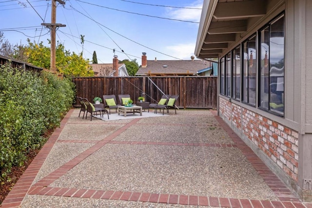 view of patio featuring outdoor lounge area