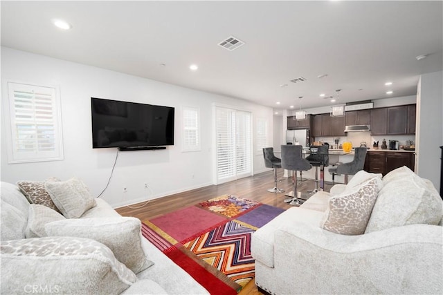 living room featuring wood-type flooring