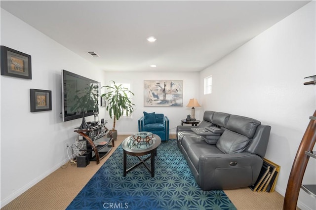 view of carpeted living room