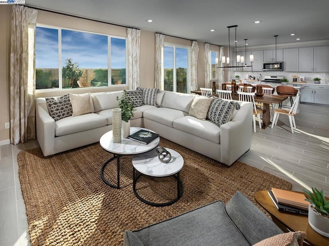 living room featuring light hardwood / wood-style floors