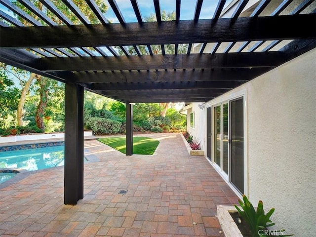 view of patio with a pergola