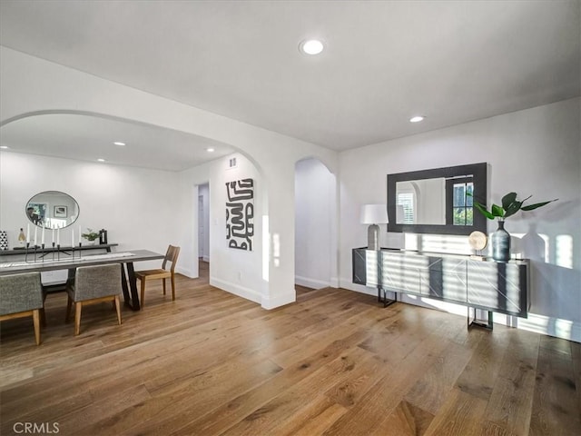 interior space with hardwood / wood-style flooring