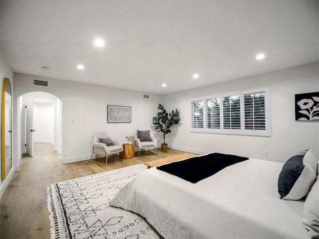 bedroom featuring light hardwood / wood-style flooring