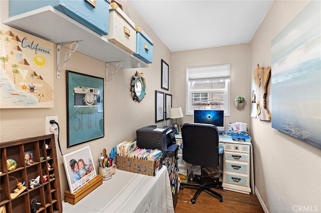 office featuring hardwood / wood-style flooring