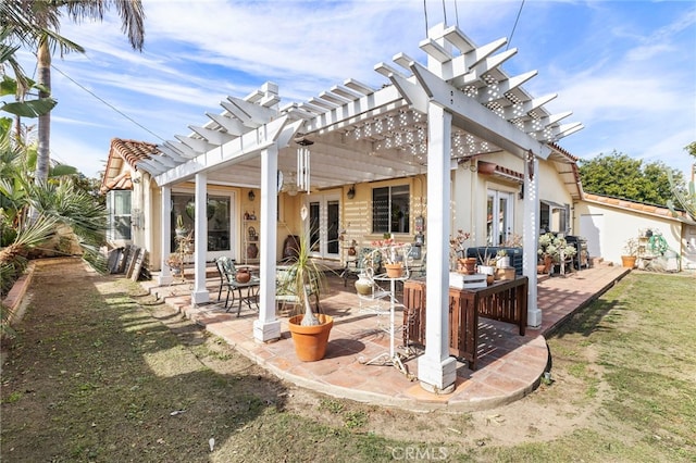 view of patio with a pergola