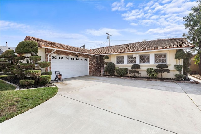 ranch-style home with a garage