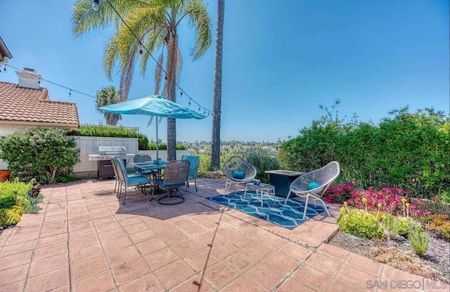 view of patio / terrace with a grill