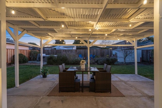 view of patio with a pergola