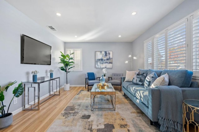 living room featuring hardwood / wood-style flooring