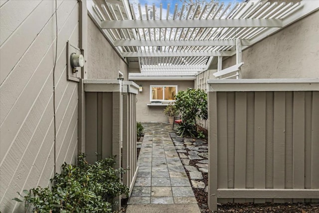 view of patio with a pergola