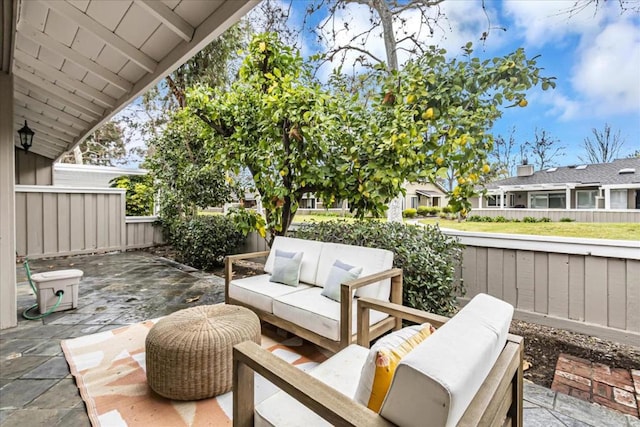 view of patio with outdoor lounge area