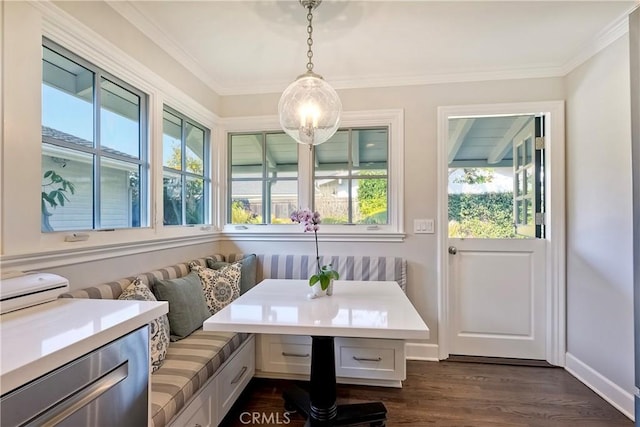 sunroom featuring breakfast area