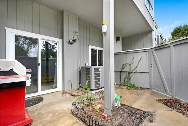 view of patio / terrace featuring central AC unit