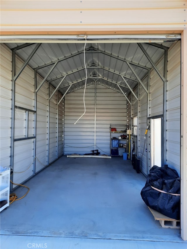 garage with a carport