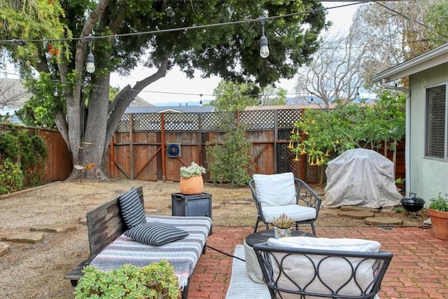 view of patio with grilling area