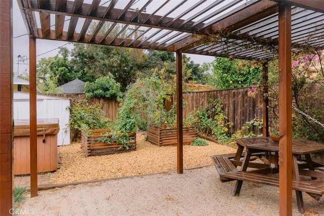 view of patio featuring a pergola