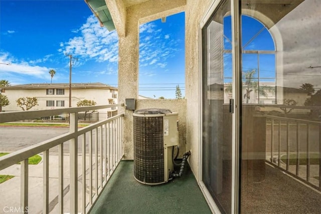 balcony featuring central AC unit