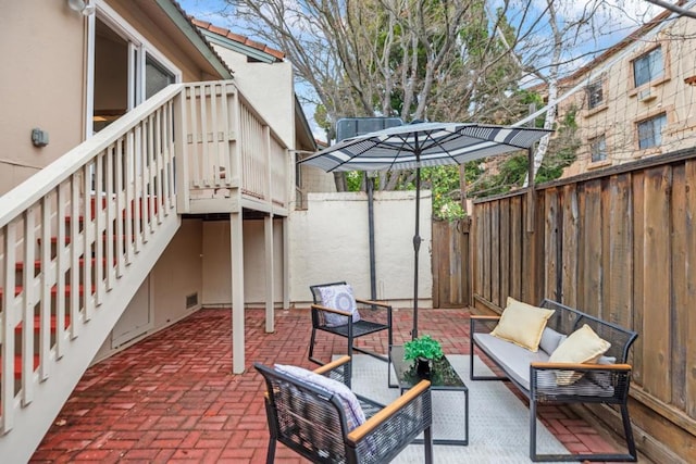 view of patio / terrace featuring an outdoor living space