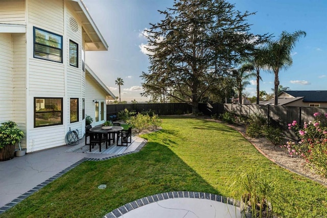 view of yard featuring a patio area