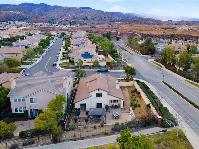 aerial view with a mountain view