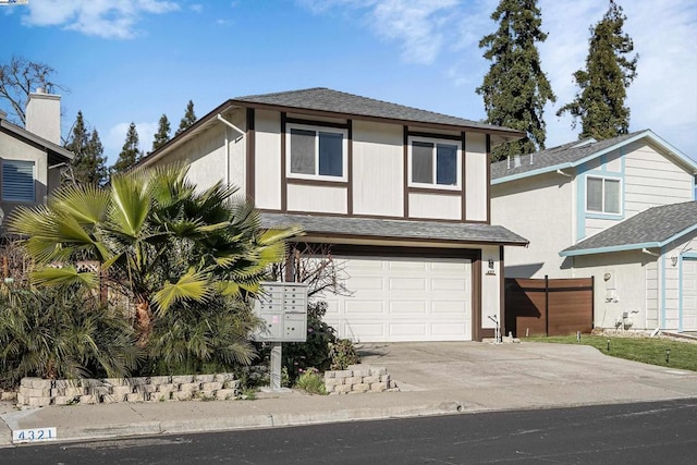 view of front of home with a garage