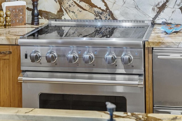 interior details with stainless steel stove