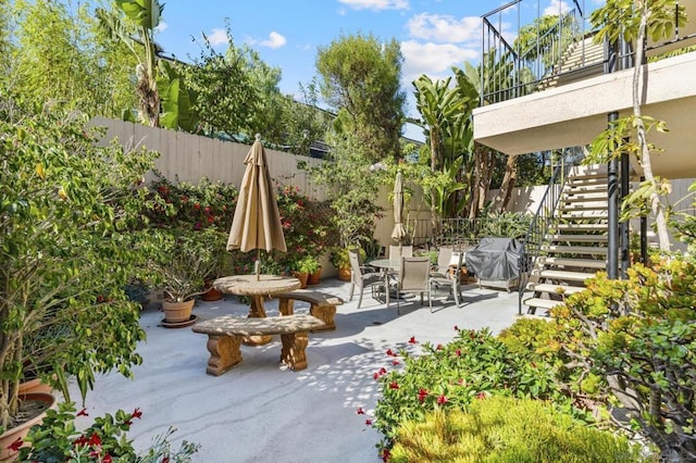 view of patio featuring grilling area