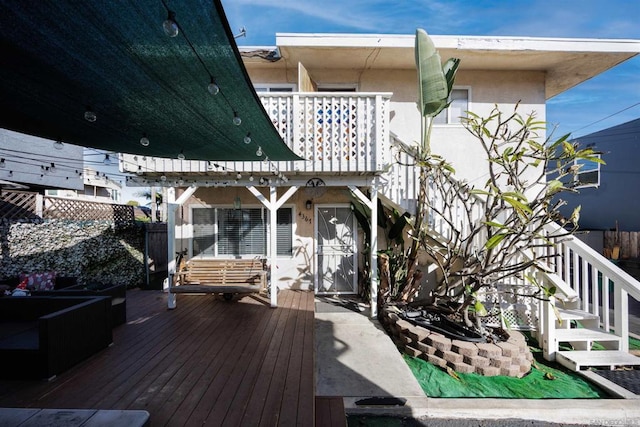 view of wooden deck