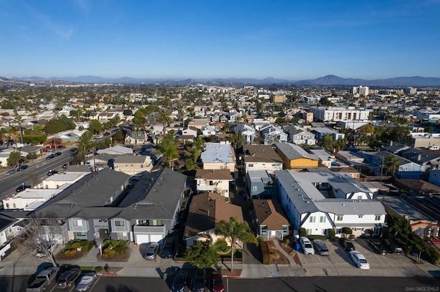 aerial view with a mountain view