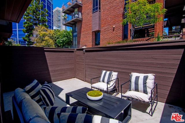 view of patio with an outdoor living space