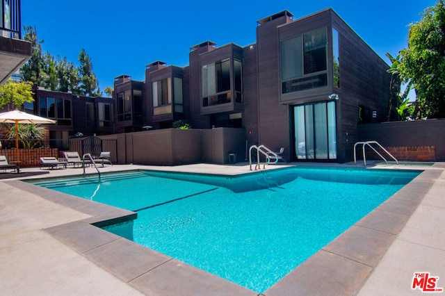 view of pool featuring a patio area