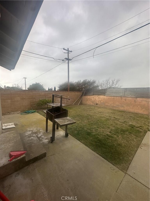 view of yard featuring a patio area