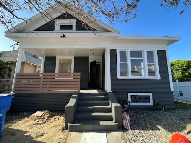 view of front of property with covered porch