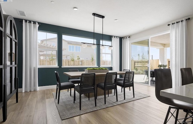 dining area featuring light hardwood / wood-style floors