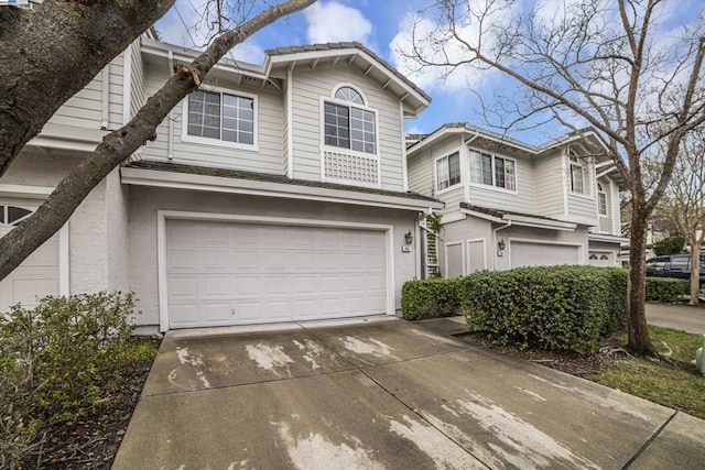 view of property with a garage